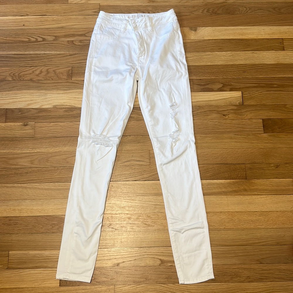 American Eagle Ripped “Super Super Stretch” Hi-Rise Jeggings